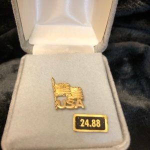 14k gold american flag pin